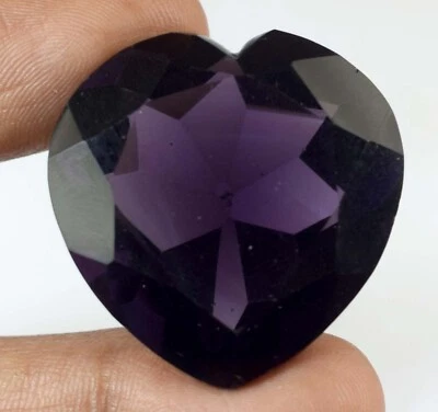 61.50 Ct/28 mm Brazilian Violet Amethyst Heart Shape Gemstone Certified E11057 - Image 1 of 4