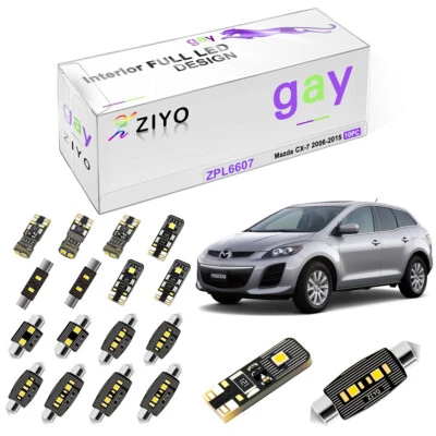 Kit de luces LED interiores de xenón blanco de lujo de 10 bombillas para Mazda CX-7 2006-2015 Foto 1 de 4