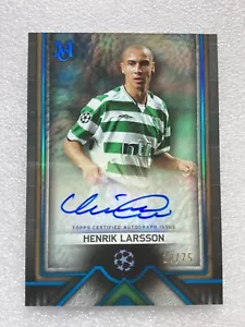 TOPPS MUSEUM CHAMPIONS LEAGUE 2023-2024 AUTO HENRIK LARSSON CELTIC 10/75 - Imagen 1 de 2