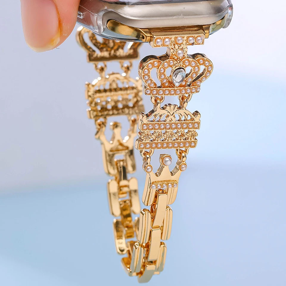 Correa de pulsera Bling para Apple Watch 40/41/42/44/45/46/49 mm joyería correa de metal Foto 1 de 3