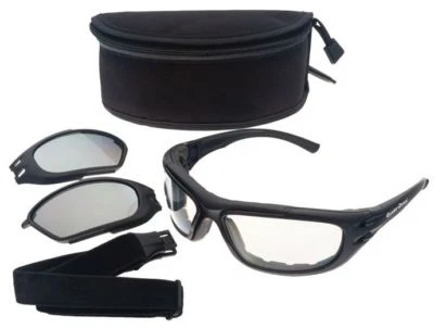 Kit de gafas/gafas de seguridad Guard Dogs G100 marco negro lentes transparentes y grises Foto 1 de 2