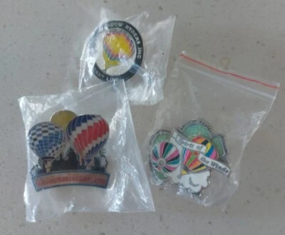 Lot Of 3 Hot Air Balloon Lapel PINS Albuquerque 2014,Rainbow Riders, Midwest NEW - Image 1 of 4