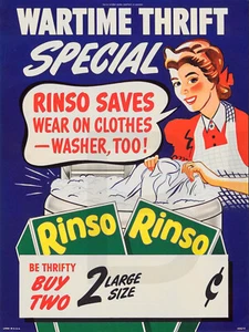 1940 Rinso Detergent Ad 11 x 14" Photo - Picture 1 of 1