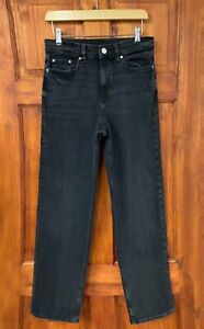 Marks and Spencer Womens Boyfriend High Waisted Jeans M&S Black Denim Trousers