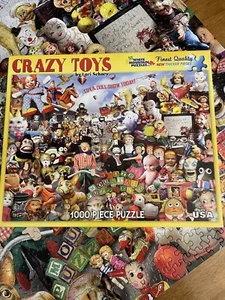 White Mountain Crazy Toys 1000 Pcs Puzzle #6825 by Lori Schory 1 Piece Missing - Picture 1 of 4