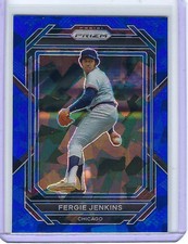 2023 Panini FERGIE JENKINS Blue Cracked Ice Prizm card #290 Chicago Cubs