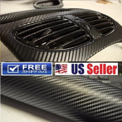 4D GloSSy Carbon Fiber Premium Vinyl Wrap Sticker Film 60"x24" {AIR BUBBLE FREE} - Image 1 of 4