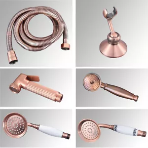 Antique Red Copper Bathroom Hand Held Shower Head Sprayer+1.5m Hose+Wall Bracket - Picture 1 of 8