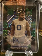 2023 MOSAIC CHOICE Byron Young RAMS GREEN & BLACK PRIZM AUTO AUTOGRAPH RC /25!!!