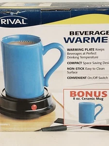 Rival Beverage Warmer With Blue Ceramic Mug - Picture 1 of 6