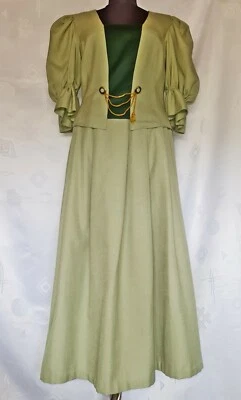 Винтажный ручной работы Октоберфест Dirndl Тироль зеленый женский костюм юбка размер: США 12/ЕС40 - Изображение 1 из 4