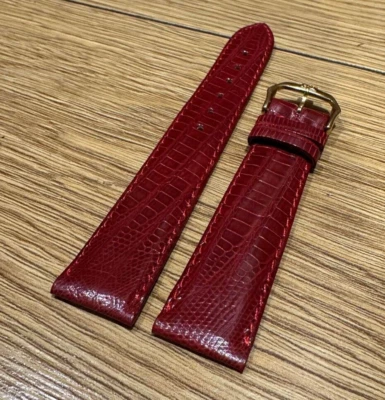 Correa de cuero genuina original Raymond Weil rojo borgoña lagarto 19 mm 16 mm 19/16 Foto 1 de 4