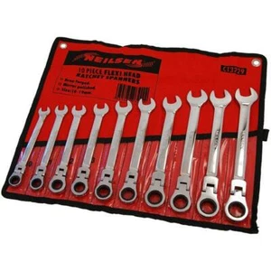 Combination Ratchet Spanner Set Flexible Head 10pc (Genuine Neilsen CT3229) - Picture 1 of 5