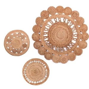 Floor Area Rug Jute Round Braided Woven Circles Assorted Design Sizes - Picture 1 of 1