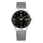  Business Male Strap Wristwatch Waterproof Watch(Black Dial) HBH