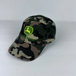 John Deere Hat Cap Camo TODDLER One Size Kids Green Adjustable Strapback - Picture 1 of 8