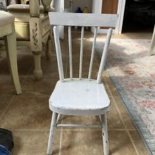 Early Primitive Wooden Child's Chair White Paint Excellent Structural condition