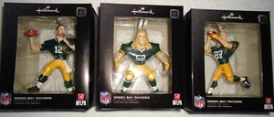 GREEN BAY PACKERS RODGERS, MATTHEWS, AND NELSON 2017 HALLMARK ORNAMENTS NEW/BOX - Picture 1 of 4