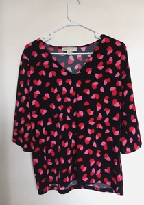 Michael Kors Damen Top Rot Rosa Print Shirt Top Bluse Größe L - Bild 1 von 4