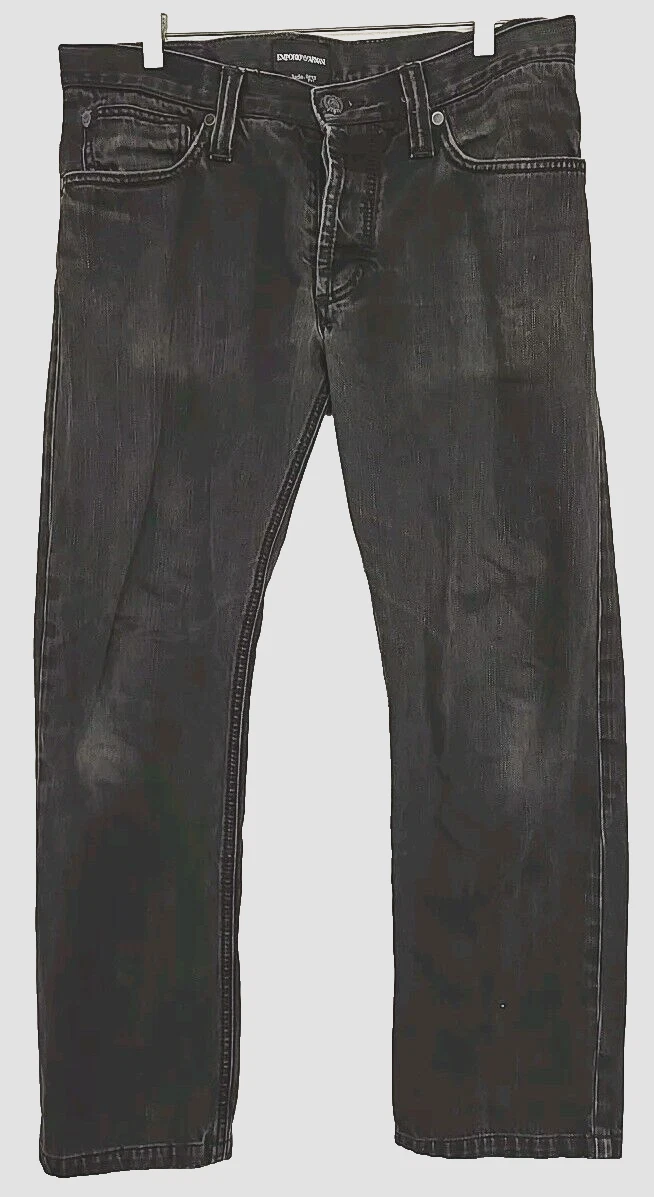 パンツ archive ARMANI JEANS baggy denims black 2024 Black Left Hand Drawstring Baggy Denim Jeans – Archive Reloaded