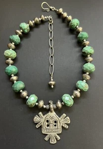 Gates of Paradise Morrocan Berber Tuareg pendant with vintage Turquoise Necklace - Picture 1 of 12