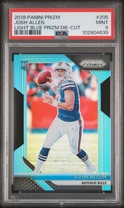 2018 Panini Prizm Light Blue Die-Cut #205 Josh Allen /199 RC Gem Mint PSA 9 - Picture 1 of 2