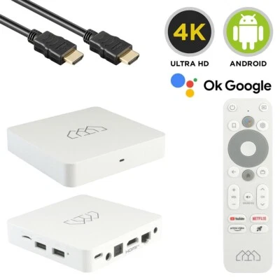 Homatics Box R Lite 4K UHD Android TV Mediaplayer mit Sprachfernbedienung Weiß - Bild 1 von 4