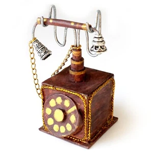 Accesorio miniatura vintage teléfono casa de muñecas escala 1:6 muñeca BJD raro clásico tele - Imagen 1 de 11