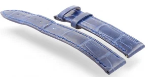 17 mm echt FRANCK MULLER blau Krokodilleder gepolstert Uhrenarmband 17-16 mm - Bild 1 von 11