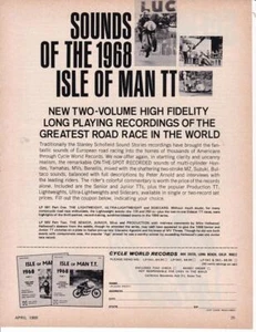 RARE 1968 Isle of Man TT Album-Record of Event Print-Ad - Picture 1 of 1