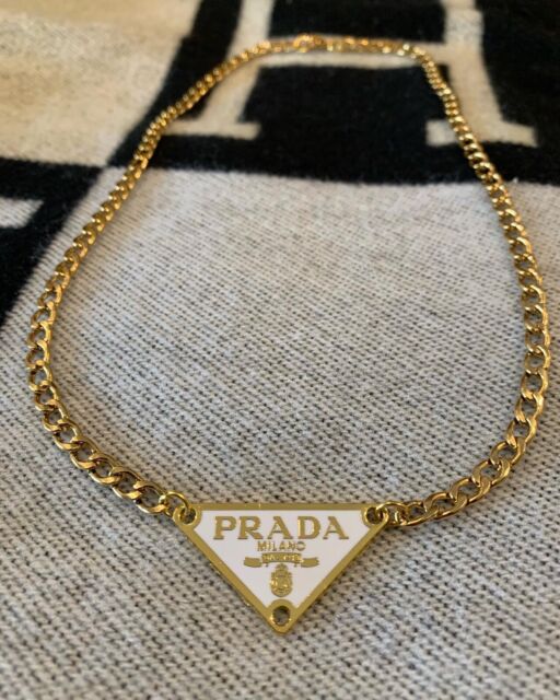 PRADA 2021-22FW Street Style Chain Plain Silver Logo Necklaces & Chokers  (2JC834_2DXK_F0118)