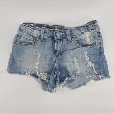 Pantalones Cortos Vaqueros Azul Remache Rojo Azul Envejecido Talla 1 Foto 1 de 4