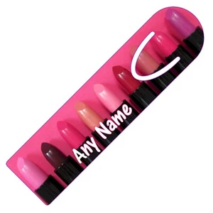 PERSONALISED LIPSTICKS PRINT BOOKMARK ALUMINIUM PAGE HOLDER READING GIFT - Picture 1 of 4