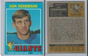 1971 Topps Football, #222 Don Herrmann, New York Giants - Imagen 1 de 1