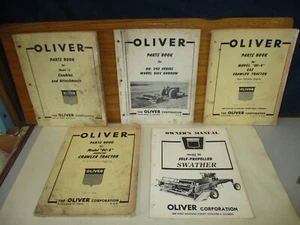 OLIVER OC-4 OC-6 Crawler Tractors + 18 Combine 86 Swather : 5 Parts Manuals Lot - Picture 1 of 24