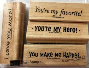 Stampin Up! Sassy Sayings I Stamp Set *RETIRED* 2004 Gently used A02 - Picture 1 of 2