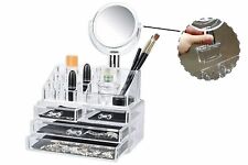 Organizzatore portatrucco cosmetici box trucchi make up donna specchio