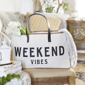 Santa Barbara Design Studio strapazierfähige Canvas-Tasche "WEEKEND VIBES" Reise Reise - Bild 1 von 16