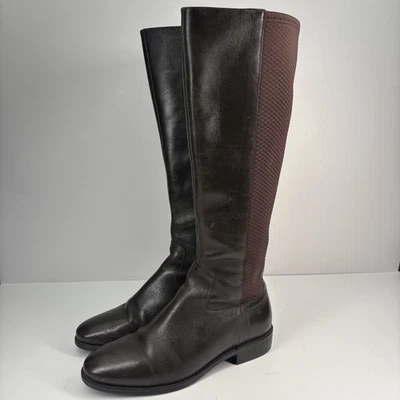 Botas de montar Cole Haan Tilley para mujer EE. UU. 6,5B de cuero marrón hasta la rodilla W04182 Foto 1 de 4