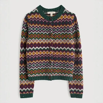 Seasalt Dawson Pick Cardigan Fairisle Modernist Dark Wreckage Multi - Image 1 of 4