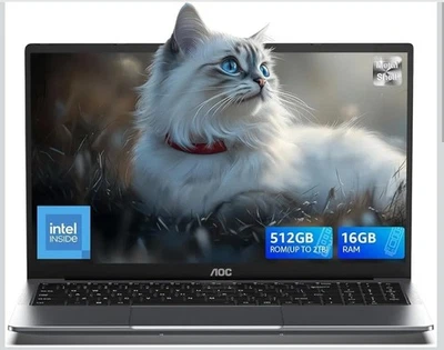 AOC 2025 TX15 FHD Laptop 15.6-inch 13th N150 Quad-Core Processor (Up to 3.6GHz | - Image 1 of 4