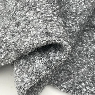 LIGHT GREY BOUCLE BOILED WOOL CASHMERE BLEND LUXURIOUS KNIT MADE IN ITALY D261 - Image 1 of 4