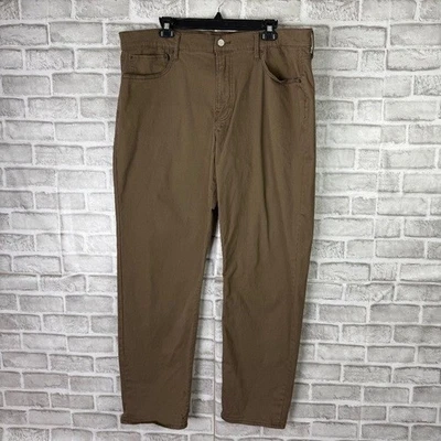 Pantalones informales Lucky Brand 121 ajustados rectos marrones 5 bolsillos elásticos para hombre 40 x 32 Foto 1 de 4