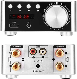 Amplificatore Stereo Bluetooth 5.0 Hi-Fi Classe D 2 Canali Digitale Potente per  - Foto 1 di 12