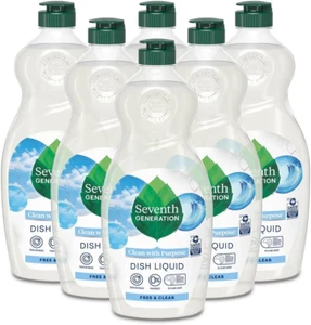 Dish Liquid Soap, Free & Clear, 25 Oz, Pack of 6 - Picture 1 of 4