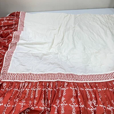 falda de cama suave entorno volante reina rojo floral cachemira corazones algodón Foto 1 de 4