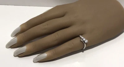 14K White Gold Cubic Zirconia Ring Size 5.25 - Image 1 of 4