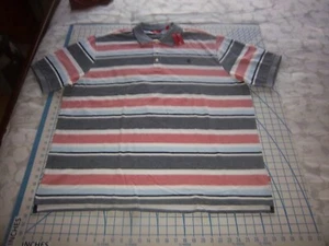 MENS 2XLARGE RED/WHITE/BLUE IZOD COTTON POLO SHIRT - NWT - Picture 1 of 3