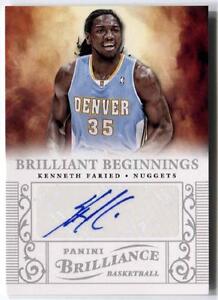 Kenneth Faried 2012-13 Panini Brilliance Basketball AUTOGRAPH Auto RC Nuggets