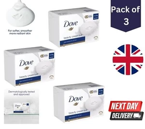 3 x Dove Beauty Bar Soap 4x 90g with Moisturizing Cream Smooth & Soft Skin - Picture 1 of 1